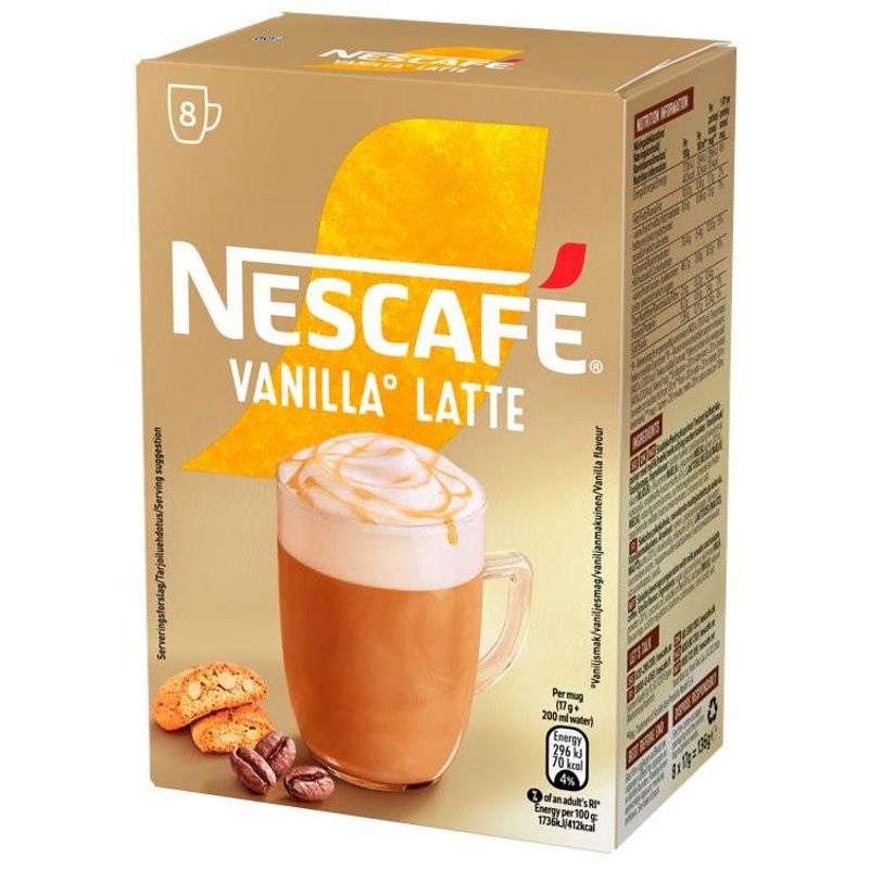 Nescafe Vanilla Latte 136g Nestle. 6x8 stk.