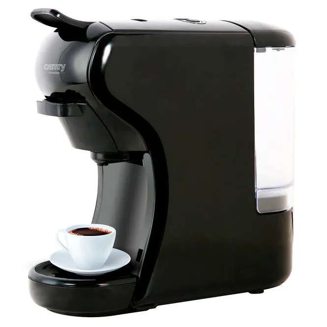 Hovedbilde ALT i ETT espressomaskin for 9 ulike pods og kaffetyper. Svart